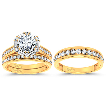 14K 2.93CT Certified Lab Grown TRIO SET 71148