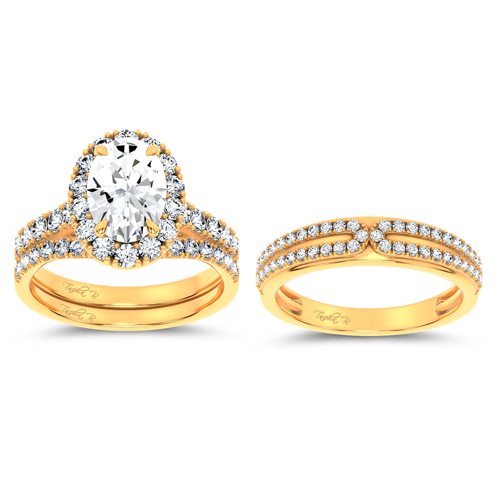 14k 3.17CT Certified Lab Grown Trio Sets 71150