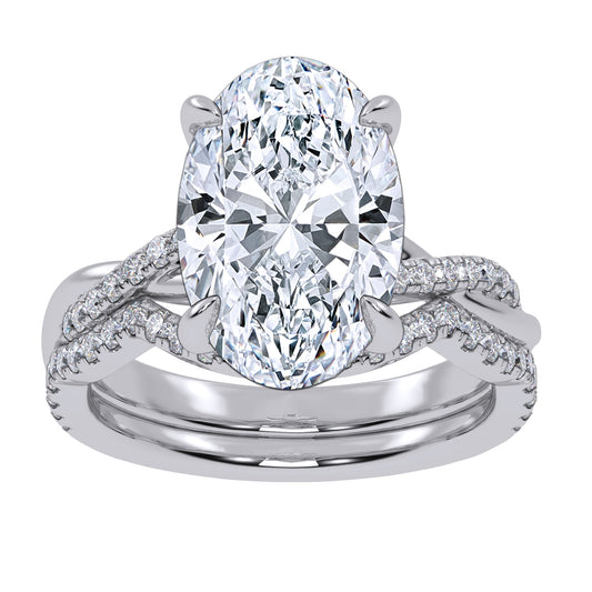 10K 4.33CT Certified Lab Grown DIAMOND BRIDAL SET 71168