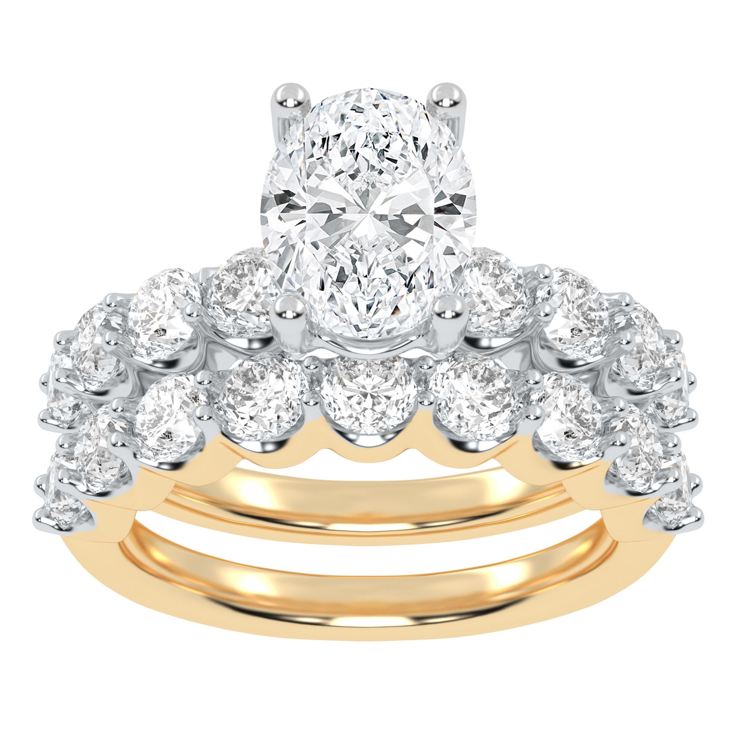 10K 6.51CT Certified Lab Grown DIAMOND BRIDAL SET 71175