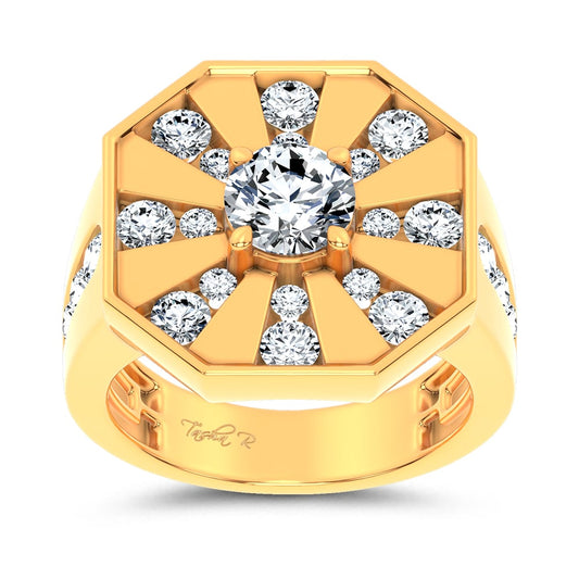14k 3.00CT Certified Lab Grown Mens Ring 71237
