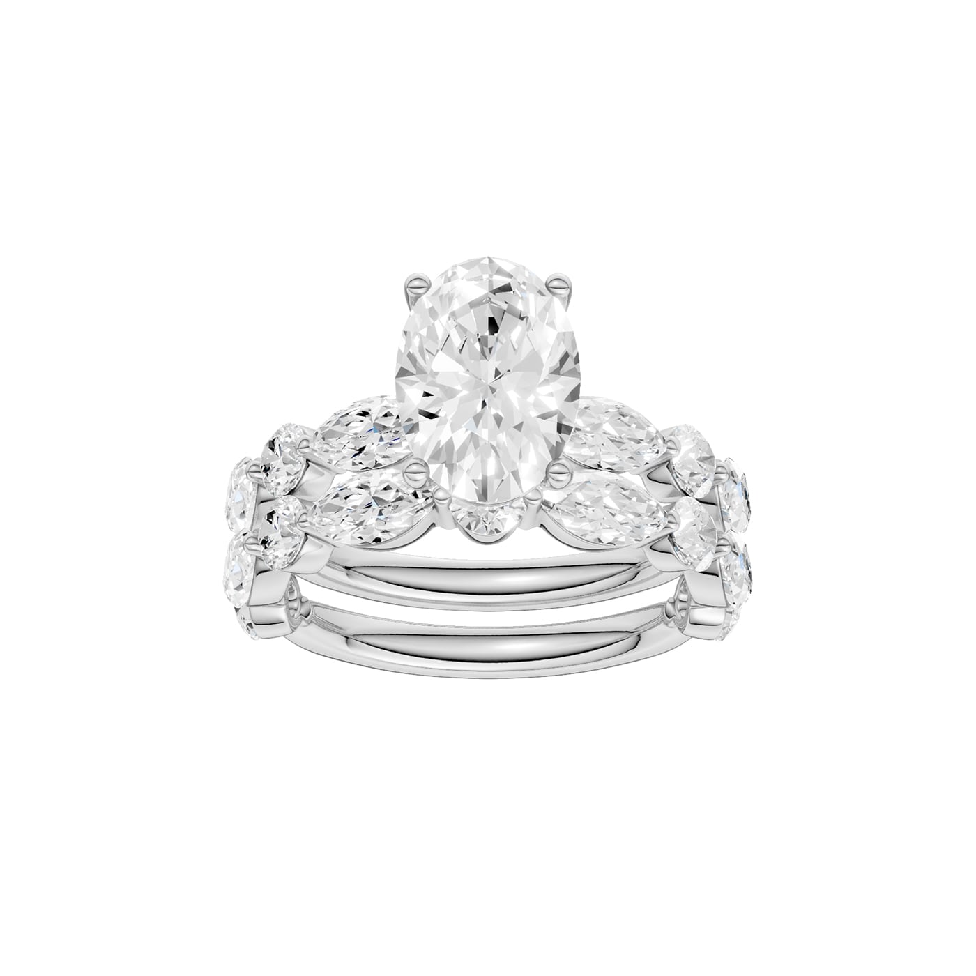 14K 4.00 CT Lab Grown Diamond Bridal Set 71408