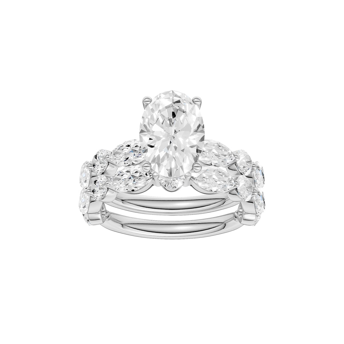 14K 4.00 CT Lab Grown Diamond Bridal Set 71408