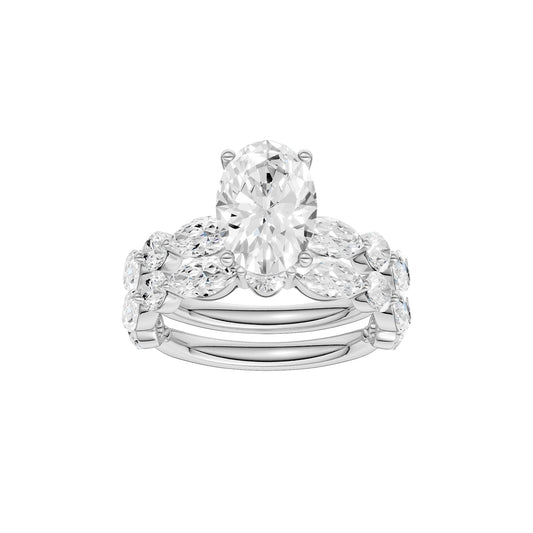 14K 4.00 CT Lab Grown Diamond Bridal Set 71408