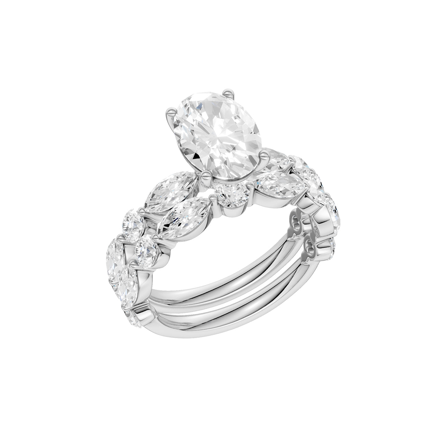 14K 4.00 CT Lab Grown Diamond Bridal Set 71408