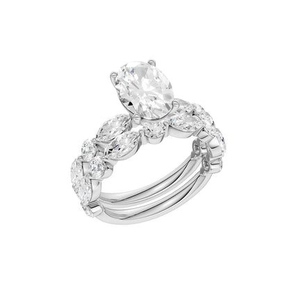 14K 4.00 CT Lab Grown Diamond Bridal Set 71408