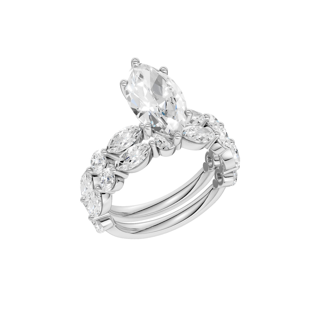 14K 4.00 CT Lab Grown Diamond Bridal Set 71414