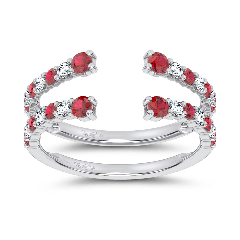 14K 0.54CT Natural Ruby GUARD with 0.25CT 71642