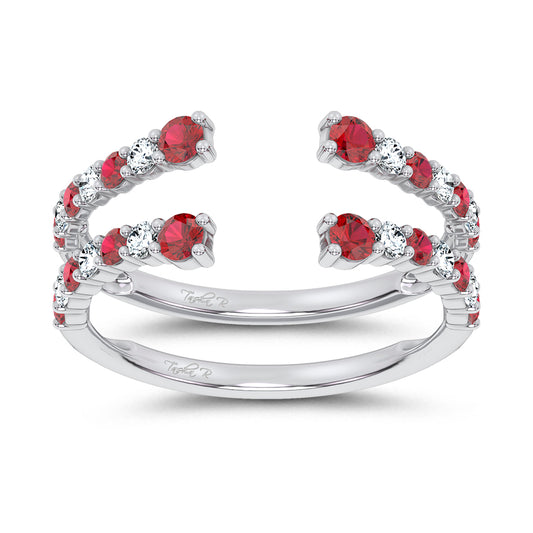 14K 0.54CT Natural Ruby GUARD with 0.25CT 71642