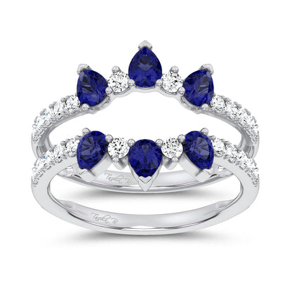 14K 1.14CT Natural SAPPHIRE RING GUARD with 0.55CT 71643