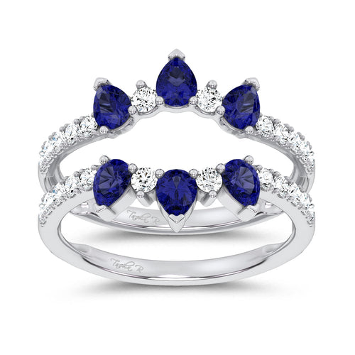 14K 1.14CT Natural SAPPHIRE RING GUARD with 0.55CT 71643