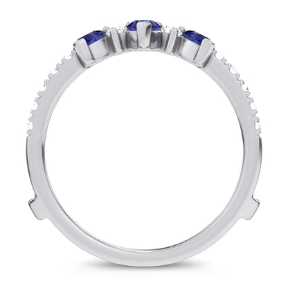 14K 1.14CT Natural SAPPHIRE RING GUARD with 0.55CT 71643