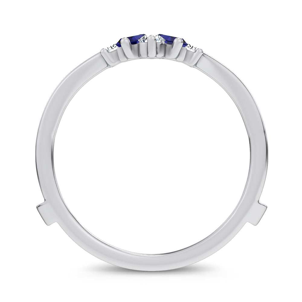 14K 0.44CT Natural SAPPHIRE RING GUARD with 0.20CT 71644