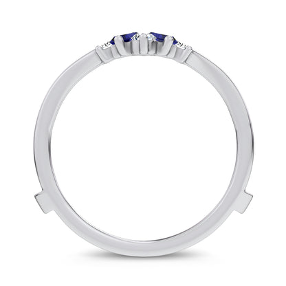 14K 0.44CT Natural SAPPHIRE RING GUARD with 0.20CT 71644