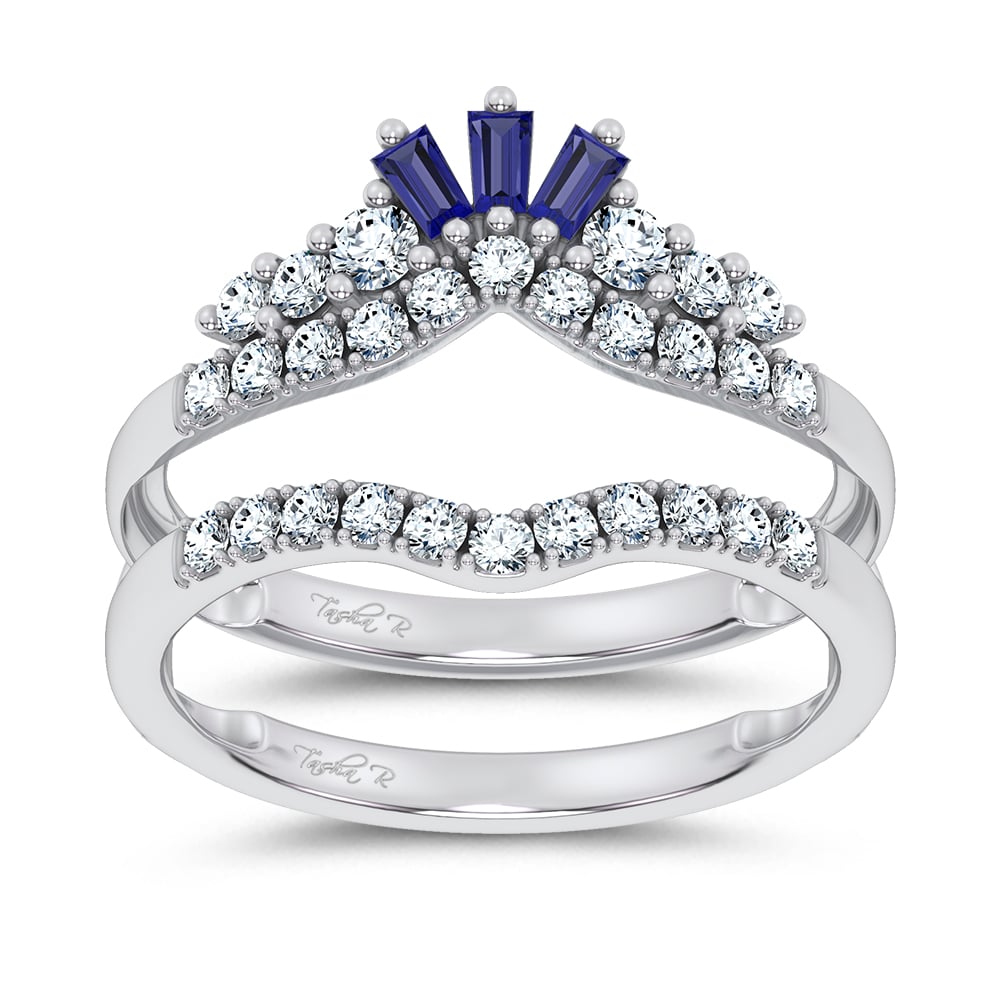 14K 0.12CT Natural SAPPHIRE RING GUARD with 0.59CT 71645