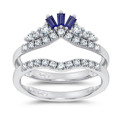 14K 0.12CT Natural SAPPHIRE RING GUARD with 0.59CT 71645