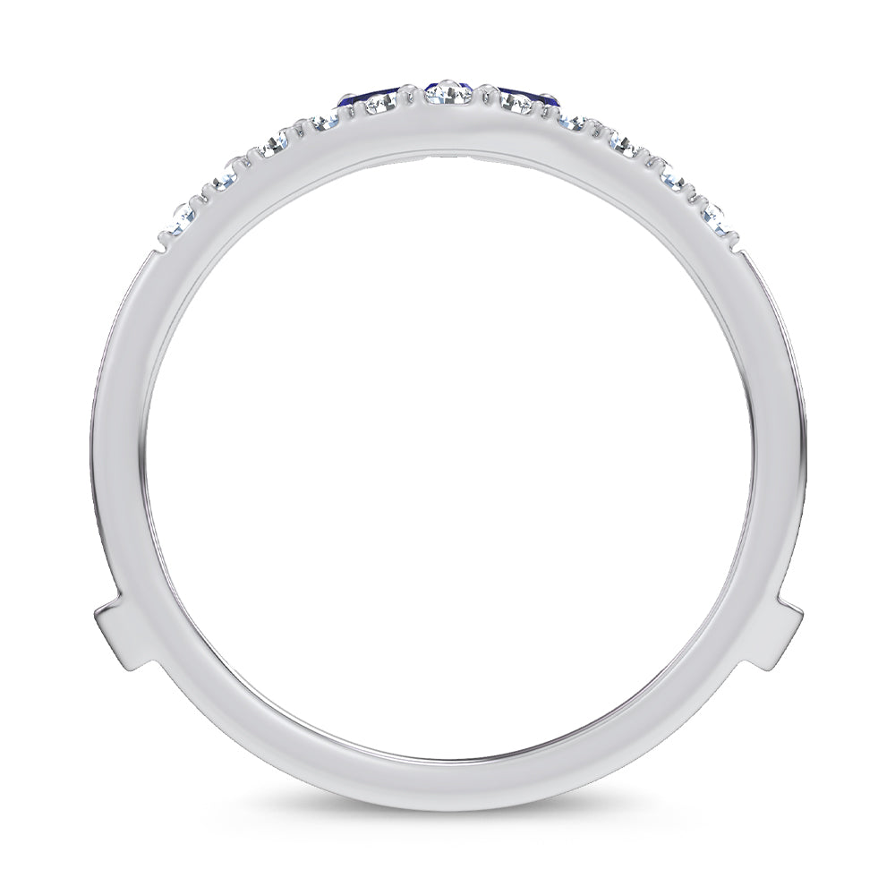14K 0.12CT Natural SAPPHIRE RING GUARD with 0.59CT 71645