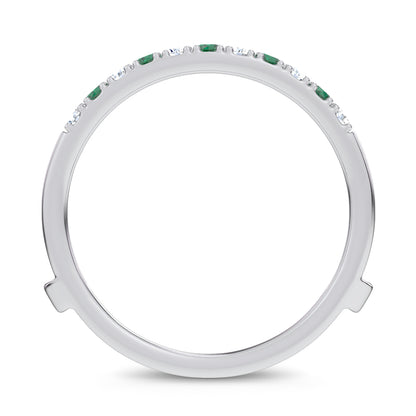 14K 0.58CT Natural Emerald RING GUARD with 0.25CT 71646
