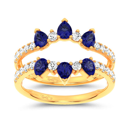 14K 1.14CT Natural SAPPHIRE RING GUARD with 0.55CT 71650