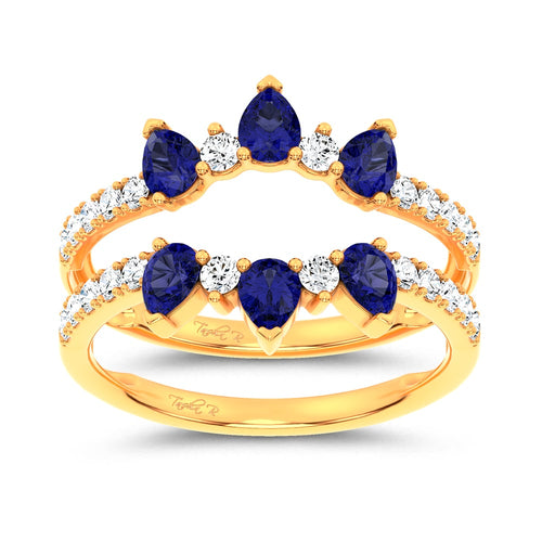 14K 1.14CT Natural SAPPHIRE RING GUARD with 0.55CT 71650