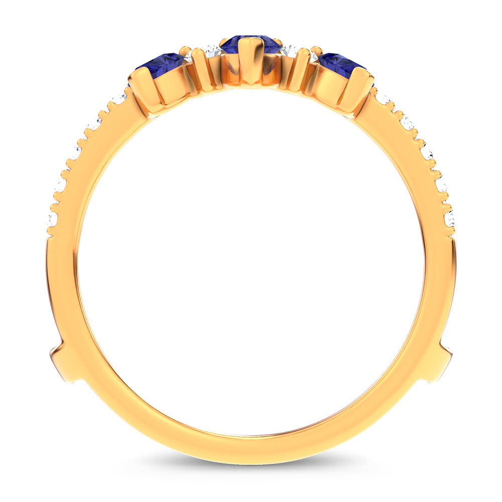 14K 1.14CT Natural SAPPHIRE RING GUARD with 0.55CT 71650