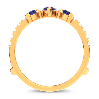 14K 1.14CT Natural SAPPHIRE RING GUARD with 0.55CT 71650