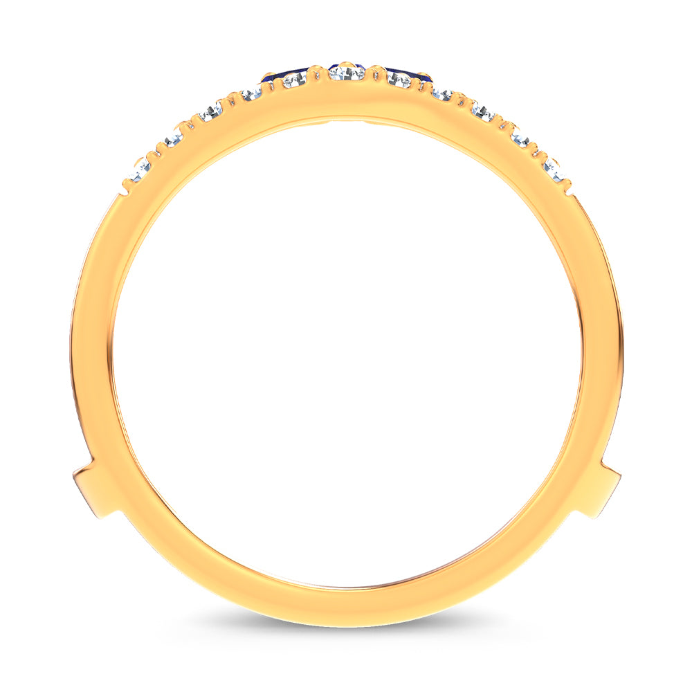 14K 0.12CT Natural SAPPHIRE RING GUARD with 0.59CT 71652
