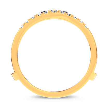 14K 0.12CT Natural SAPPHIRE RING GUARD with 0.59CT 71652