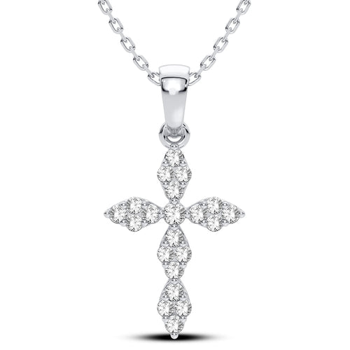 14K 0.25 CT Lab Grown Diamond Cross Pendant 72148