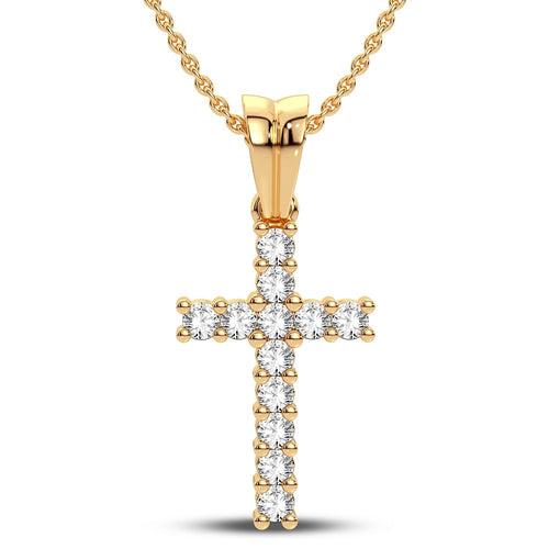 14K 0.25 CT Lab Grown Diamond Cross Pendant 72151