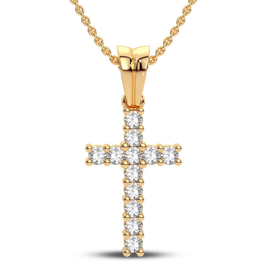 14K 0.25 CT Lab Grown Diamond Cross Pendant 72151