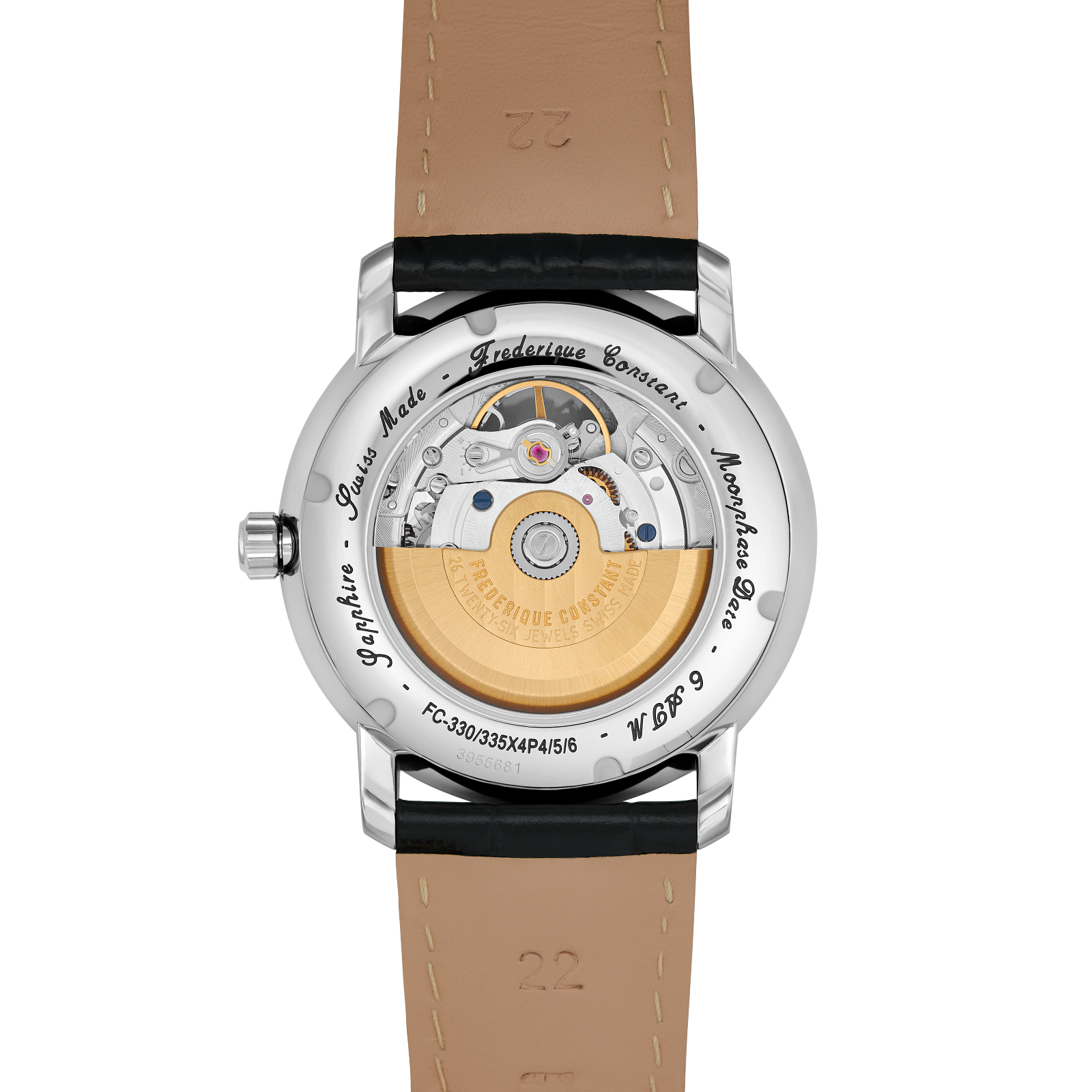 Heart Beat Moonphase Date FC-335MCGRW4P26-BL