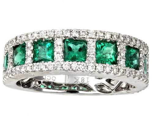 14K ROSE GOLD EMERALD AND DIAMONDS BAND JR5813EM-14KR