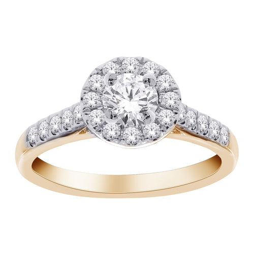 14K 1.25 CT YELLOW GOLD LAB GROWN DIAMOND ENGAGEMENT RING.