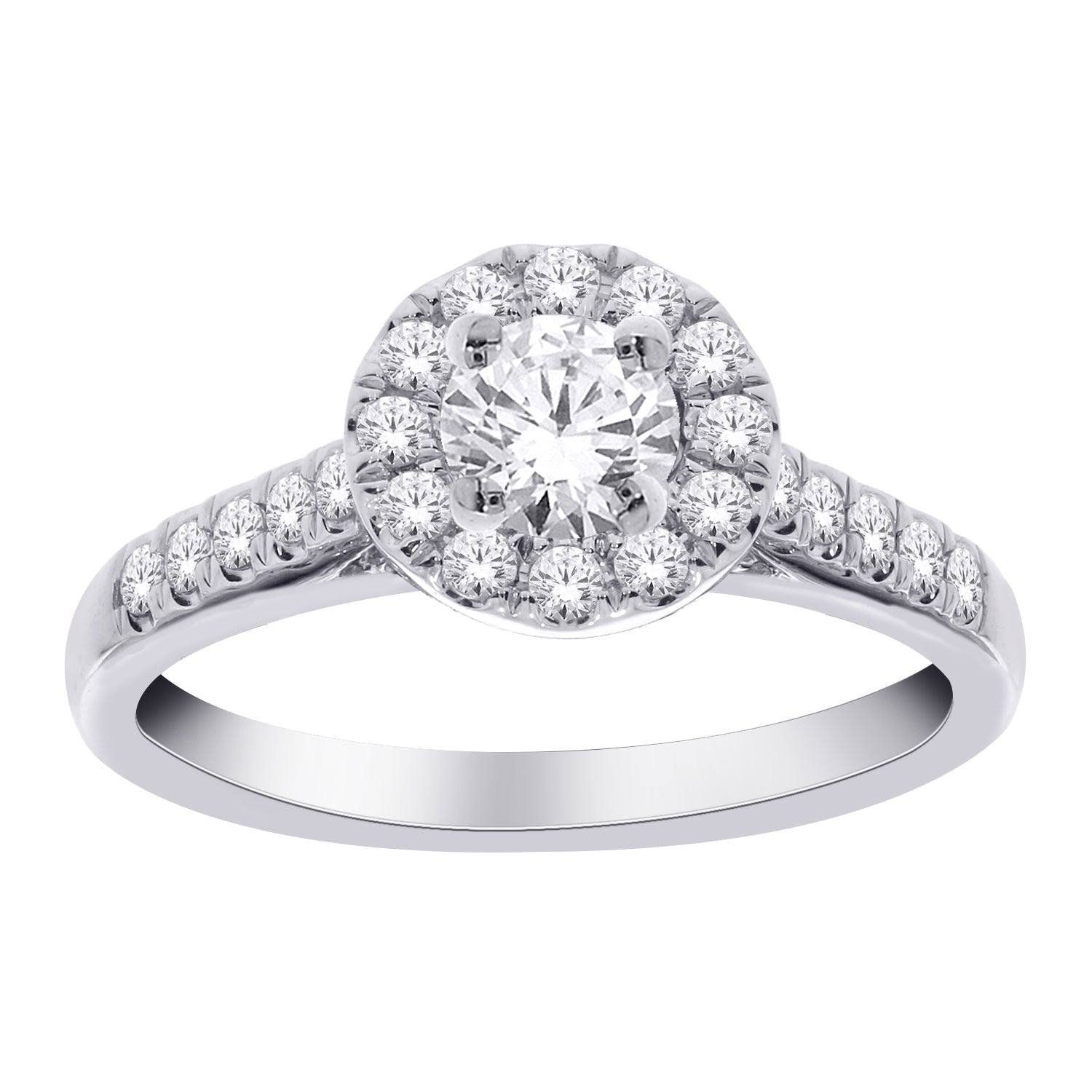 14K 1.25 CT WHITE GOLD LAB GROWN DIAMOND ENGAGEMENT RING.