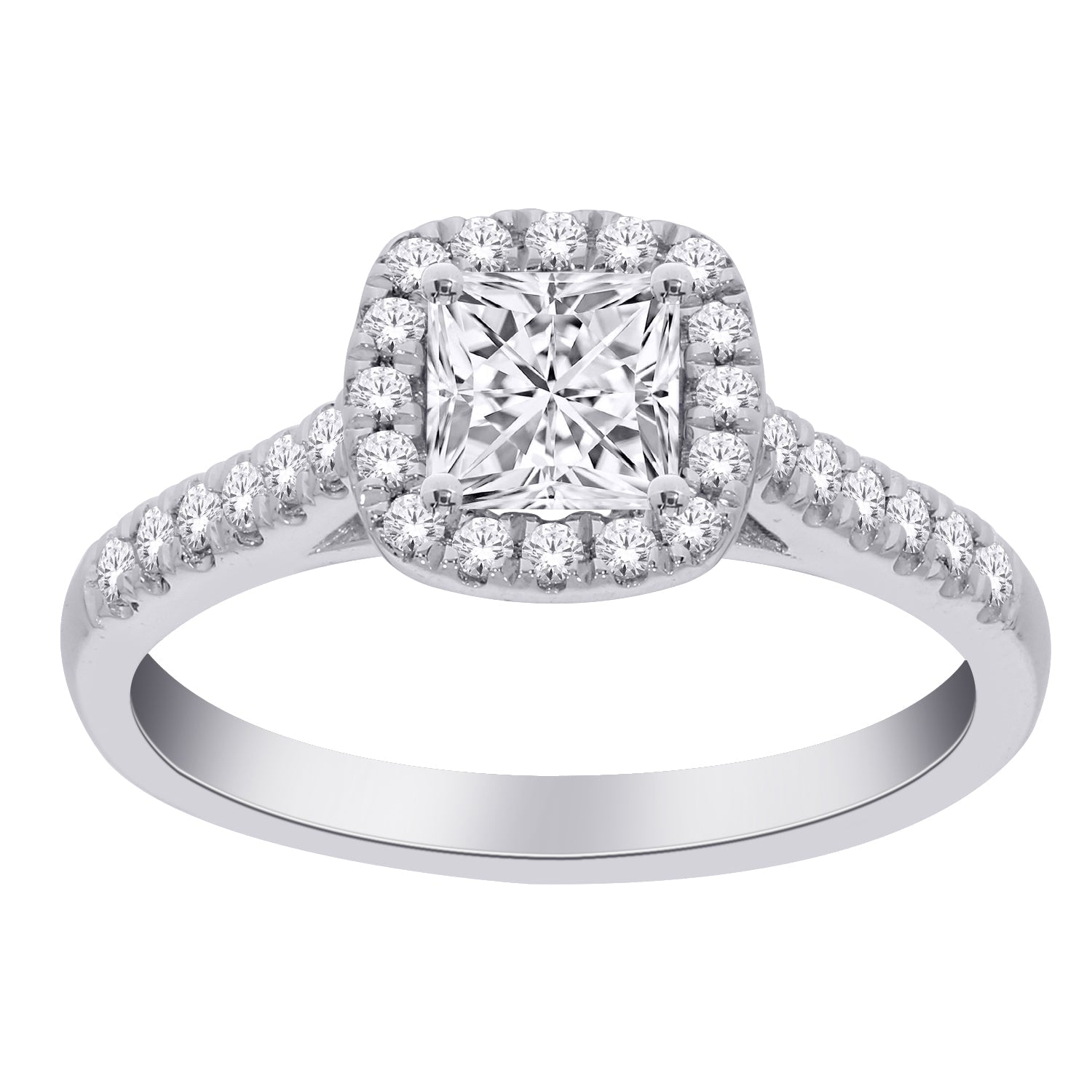 14K 1.25 CT WHITE GOLD LAB GROWN DIAMOND ENGAGEMENT RING.