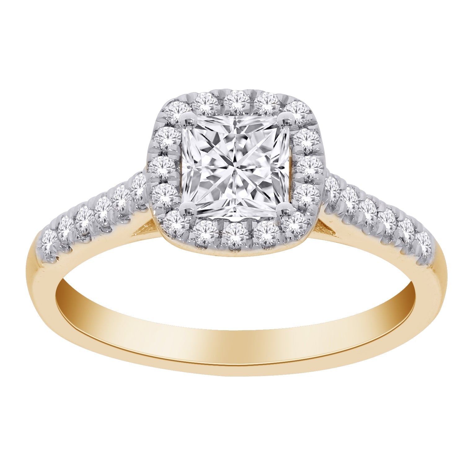 14K 1.25 CT YELLOW GOLD LAB GROWN DIAMOND ENGAGEMENT RING.