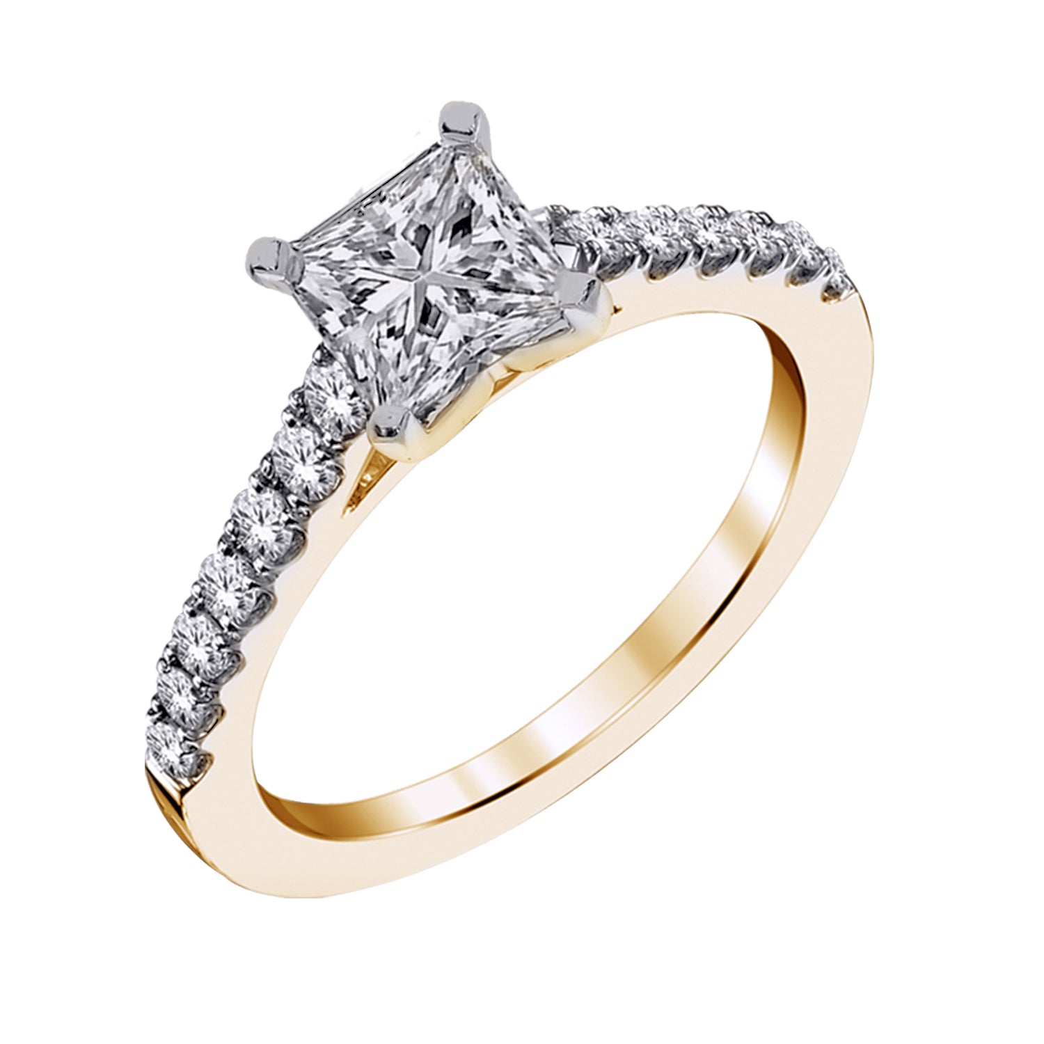 14K YELLOW GOLD 1.20 CT LAB GROWN DIAMOND ENGAGEMENT RING.