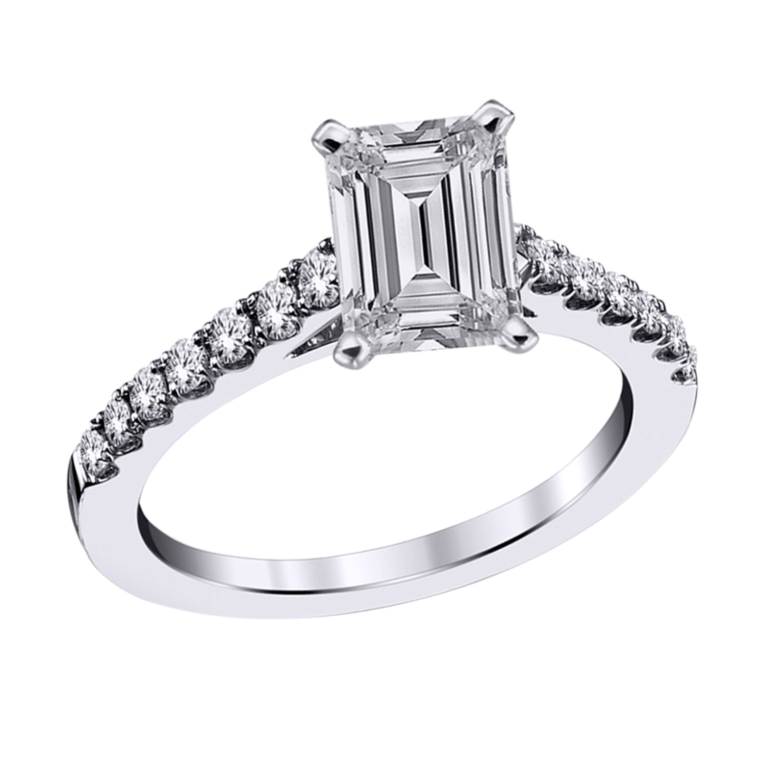 14K WHITE GOLD 1.20 CT LAB GROWN DIAMOND ENGAGEMENT RING.