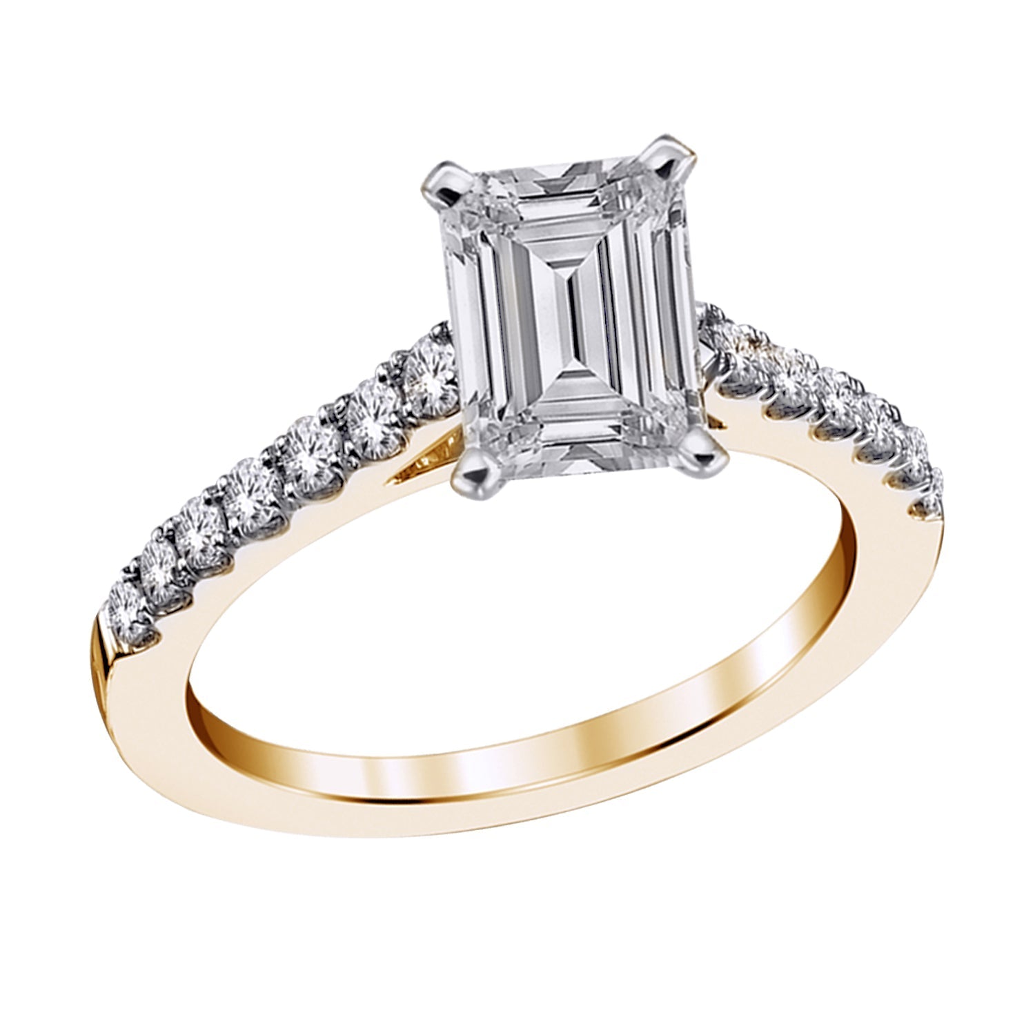 14K YELLOW GOLD 1.20 CT LAB GROWN DIAMOND ENGAGEMENT RING.