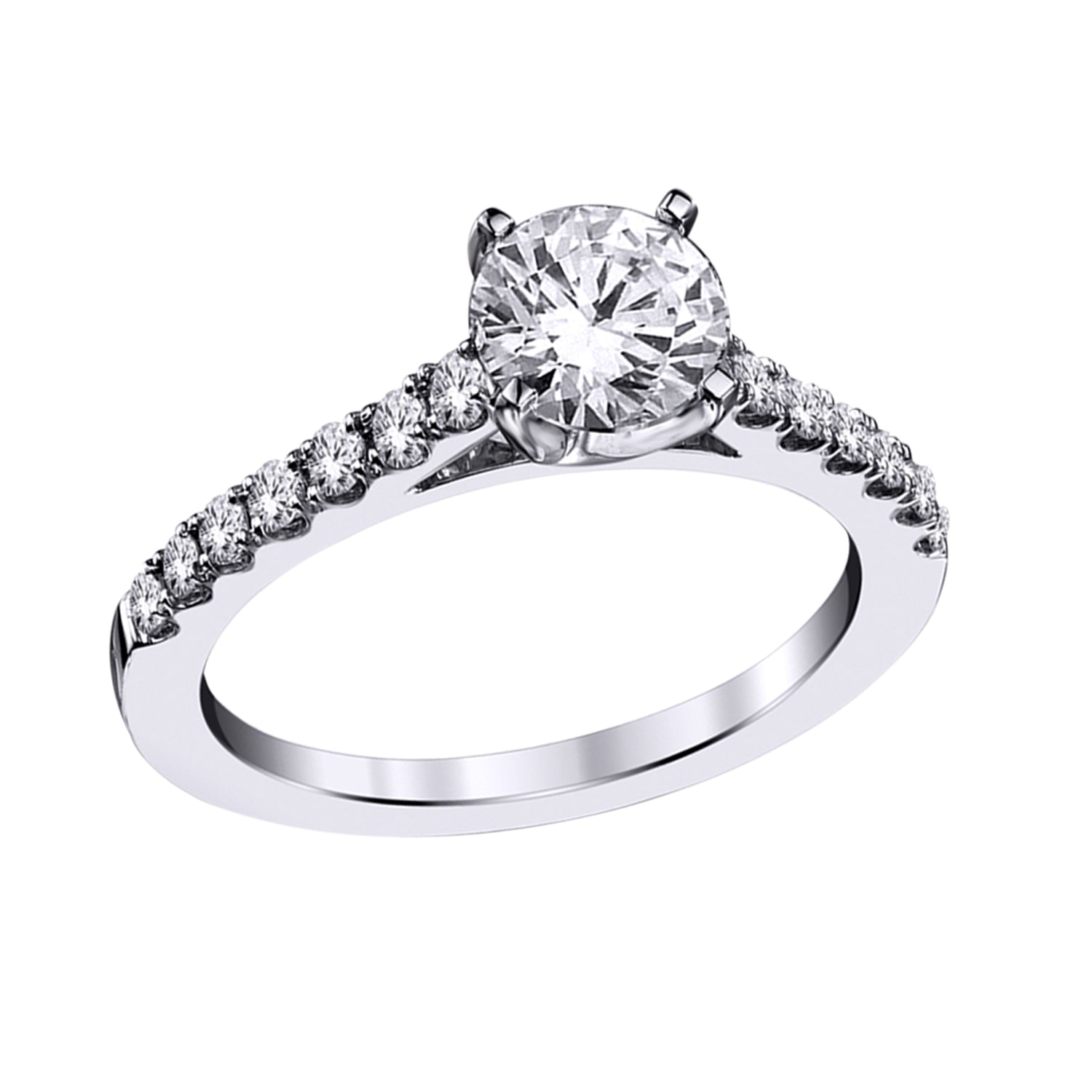 14K 1.20 CT WHITE GOLD LAB GROWN DIAMOND ENGAGEMENT RING.