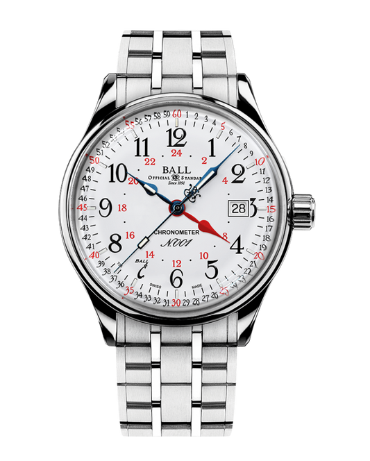 Ball Trainmaster Standard Time GMT (40mm) Watch NM3888D-S5CJ-WH