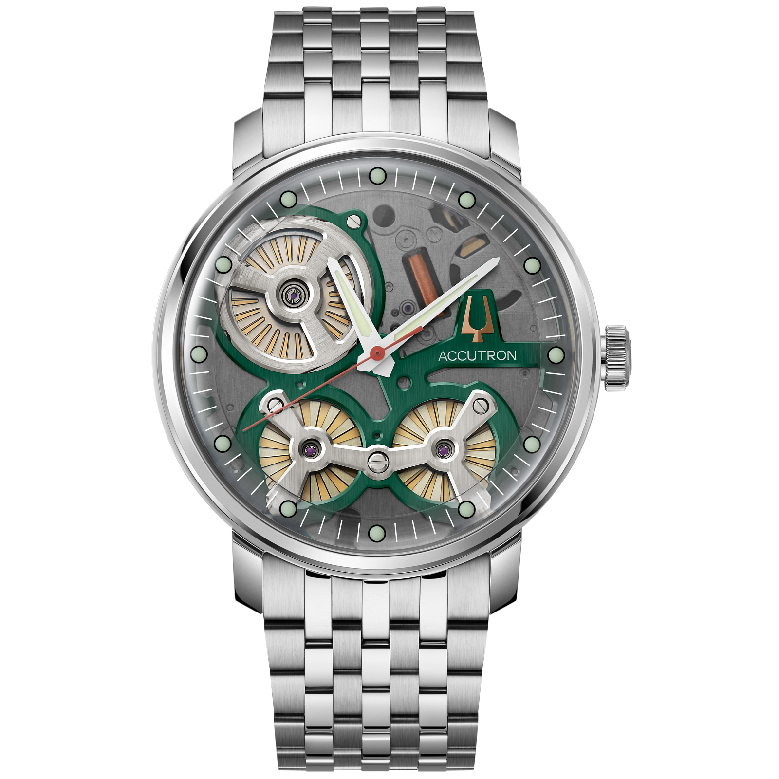 Accutron Stainless Steel Electrostatic Mens Watch 2ES6A006