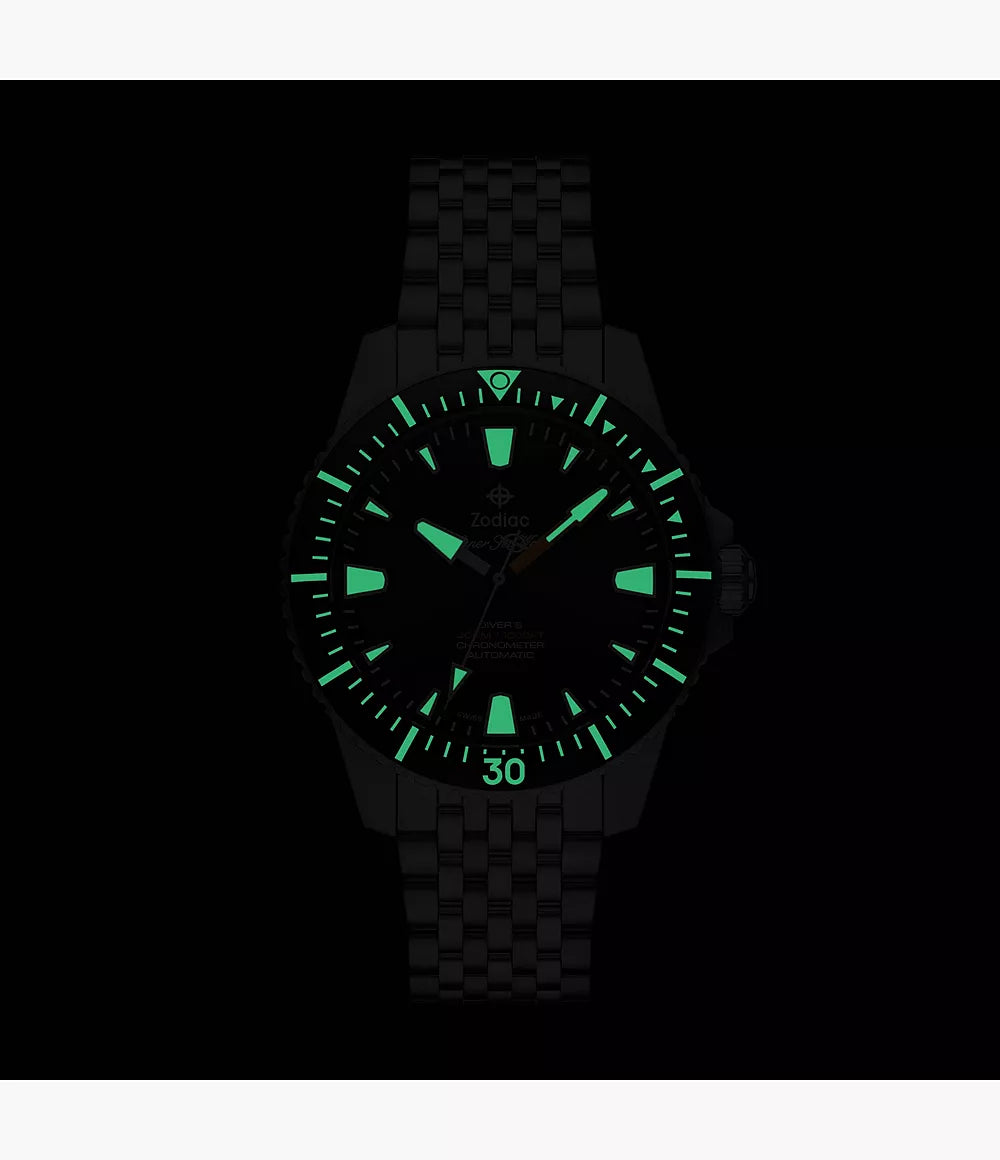 Zodiac Super Sea Wolf Pro-Diver Automatic Stainless Steel Watch ZO3552
