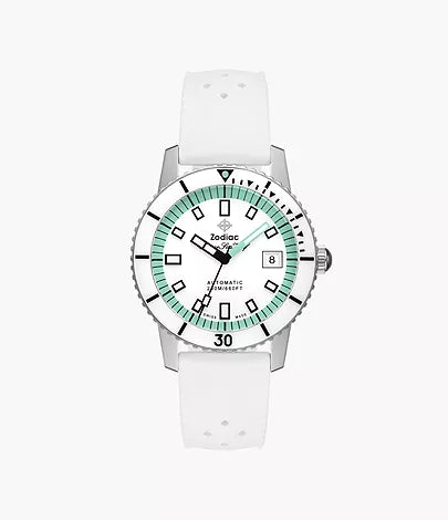 Zodiac Compression Diver Automatic White Rubber Watch ZO9309