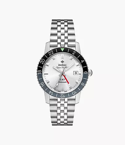 Zodiac Super Sea Wolf GMT Automatic Stainless Steel Watch ZO9415