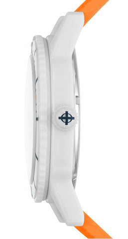 Zodiac Super Sea Wolf Ceramic Swiss Automatic White Orange ZO9591