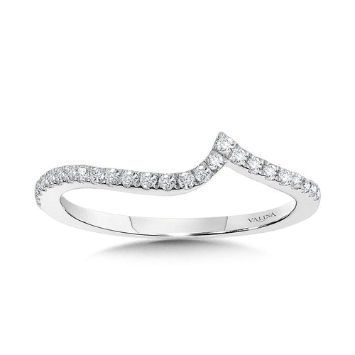 Asymmetrical Curved Diamond Wedding Band R2257BW-SR