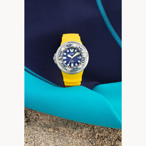 Citizen BJ8058-06L Promaster Dive Ecozilla Blue Dial Yellow Band