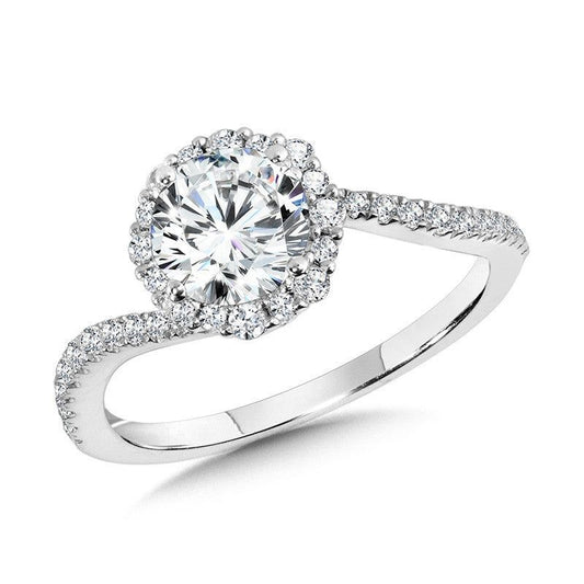 Valina Bypass Blooming Halo Diamond Engagement Ring R2257W-SR